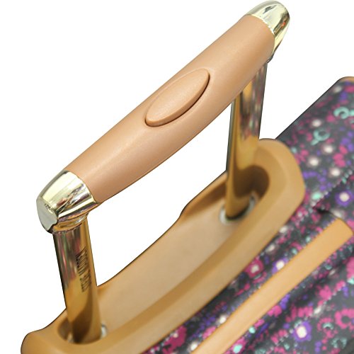 Steve Madden Designer 15 Inch Carry on Suitcase- Small Weekender Overnight Business Travel Luggage- Lightweight 2- Rolling Spinner Wheels Under Seat Bag for Women (Dark Purple)