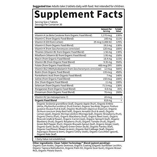 Garden of Life mykind Organics Whole Food Multivitamin for Men, 60 Tablets, Vegan Mens Vitamins and Minerals for Mens Health and Well-Being, Certified Organic Vegan Mens Multi