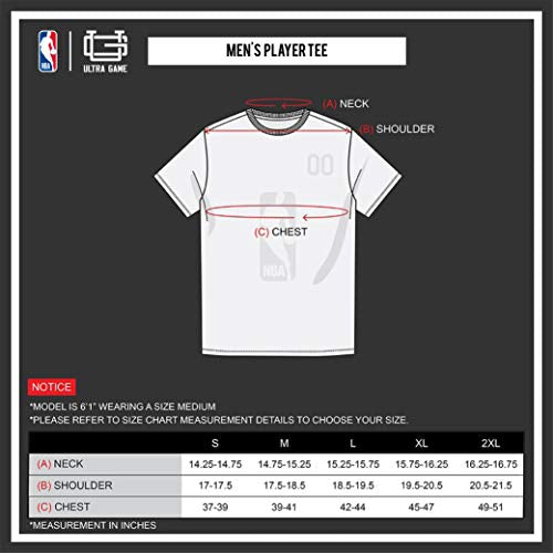 NBA James Harden Houston Rockets Men's T-Shirt Short Sleeve Tee Shirt, Large, Charcoal