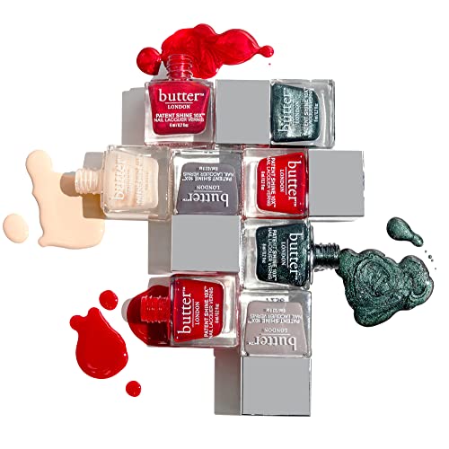 butter LONDON Patent Shine 10X Nail Lacquer, Gel-Like Finish, Chip-Resistant Formula, 10-Free Formula, Cruelty-Free, Polymer Technology, Her Majesty's Red