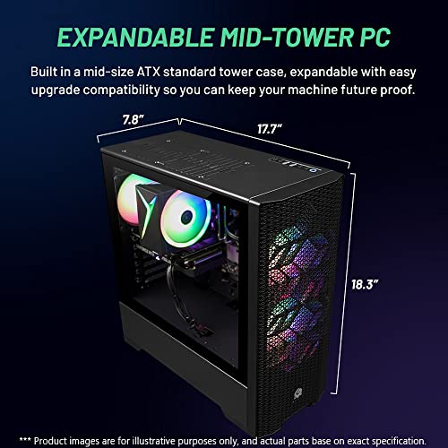 Skytech Blaze 3.0 Gaming PC Desktop – Intel Core i5 12400F 2.5 GHz, NVIDIA RTX 3060, 500GB NVME SSD, 16GB DDR4 RAM 3200, 600W Gold PSU, 11AC Wi-Fi, Windows 11 Home 64-bit