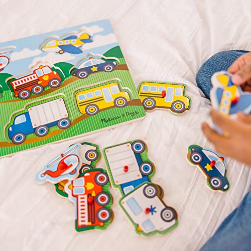 Melissa and Doug Vehicles Wooden Peg Puzzle (8 pcs)