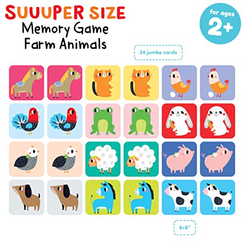 Banana Panda - Suuuper Size Memory Game Farm Animals - Educational Matching Activity for Kids Ages 2 Years +