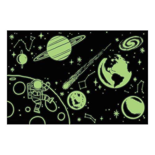 Mudpuppy Outer Space Glow-in-the-Dark Puzzle, 100 Pieces, 18”x12”, Made for Kids Age 5+, Illustrations of Planets, Stars, Spaceships and More, Award-Winning Glow in the Dark Puzzle