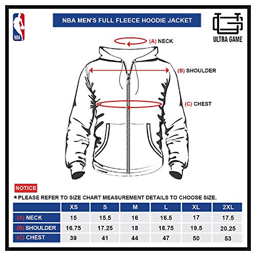 NBA Los Angeles Lakers Mens Men's Full Zip Fleece Hoodie Letterman Varsity Jackett, Team Color, L