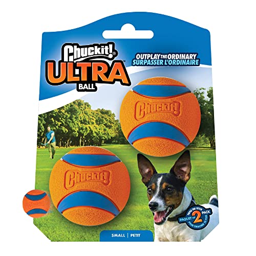 Chuckit Ultra Ball Dog Toy, Small (2 Inch Diameter), Pack of 2, for Breeds 0-20 lbs