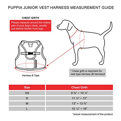 Puppia Authentic Junior Harness B, Small, Pink