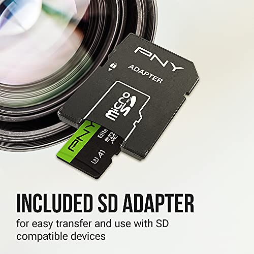 PNY 256GB Elite-X Class 10 U3 V30 microSDXC Flash Memory Card - 100MB/s, Class 10, U3, V30, A1, 4K UHD, Full HD, UHS-I, micro SD