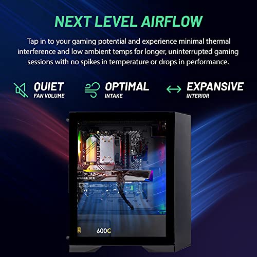 Skytech Nebula Gaming PC Desktop – Intel Core i3 12100F 3.3 GHz, NVIDIA RTX 3050, 500GB NVME SSD, 16GB DDR4 RAM 3200, 600W Gold PSU, Wi-Fi, Windows 11 Home 64-bit
