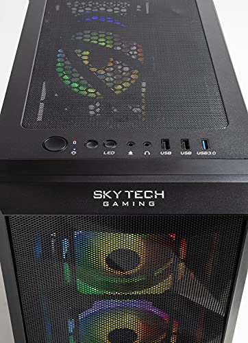 Skytech Chronos Gaming PC Desktop - AMD Ryzen 7 3700X 3.6GHz, RTX 3080 10GB GDDR6X, 16GB DDR4 3200, 1TB SSD, 750W Gold PSU, 240MM AIO, AC WiFi, Windows 10 Home 64-bit, Black