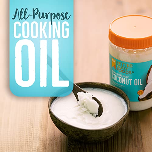 BetterBody Foods Naturally Refined Organic Coconut Oil with Neutral Flavor and Aroma, Non-GMO, Cooking Oil, 56 oz