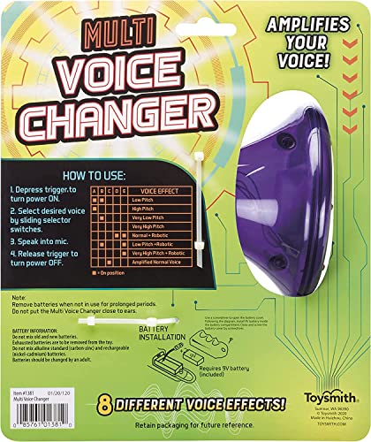 Toysmith Tech Gear Multi Voice Changer, Amplifies Voice With 8 Different Voice Effects, For Boys and Girls Ages 5+, Colors vary