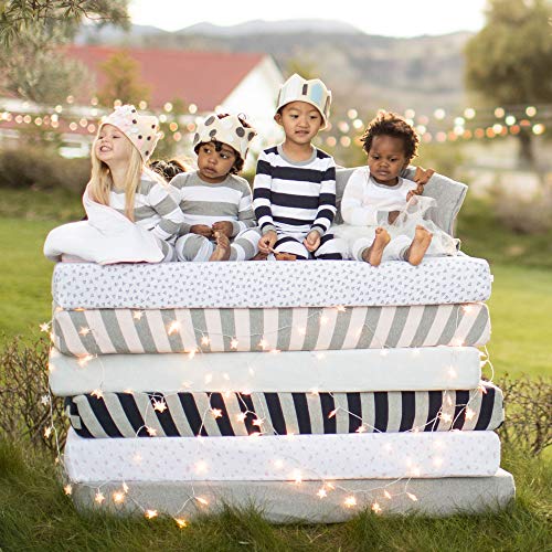 Burt's Bees Baby - Fitted Crib Sheet, Girls and Unisex 100% Organic Cotton Crib Sheet For Standard Crib and Toddler Mattresses (Blossom Pink Thin Stripes), 28x52 Inch (Pack of 1)