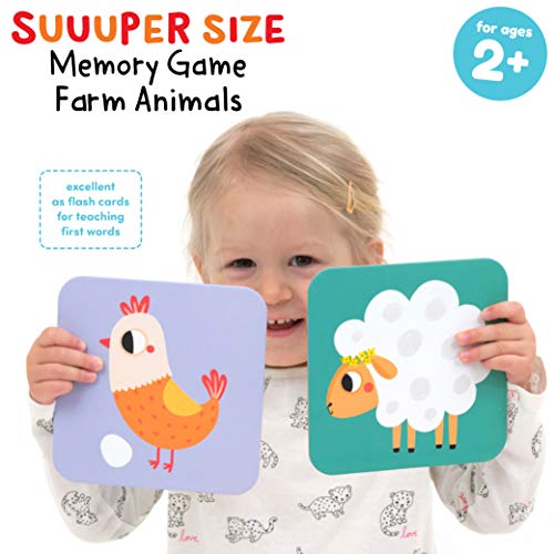 Banana Panda - Suuuper Size Memory Game Farm Animals - Educational Matching Activity for Kids Ages 2 Years +