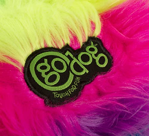 goDog Furballz Squeaky Plush Ball Dog Toy, Chew Guard Technology - Rainbow, Large, for All Breed Sizes