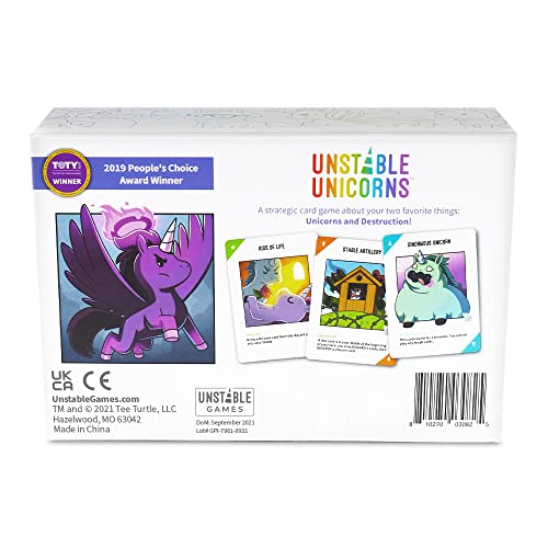 TeeTurtle Unstable Unicorns Base Game - A Strategic Card Game and Party Game for Adults and Teens