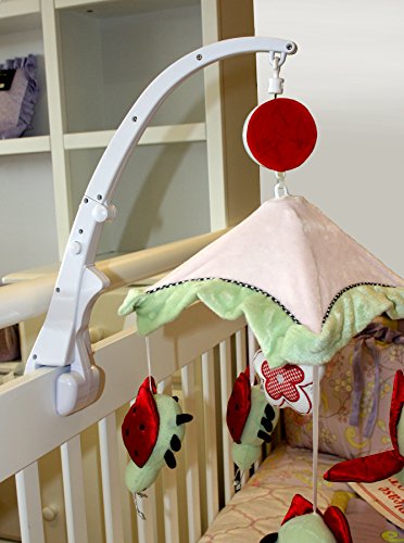 J.L. Childress Crib Mobile Attachment Clamp 18 Inch, Easy Attachment with Rubber Padding, Fits Traditional and Convertible Cribs, White