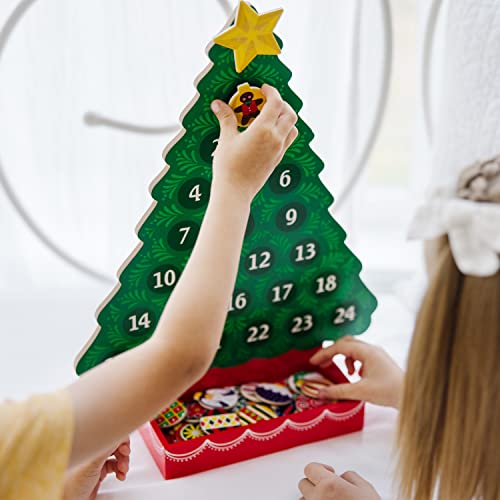 Melissa and Doug Wooden Advent Calendar - Magnetic Christmas Tree, 25 Magnets - Holiday Tree Themed Countdown Style Toddler and Kid Advent Calendar 2022 For Ages 3+