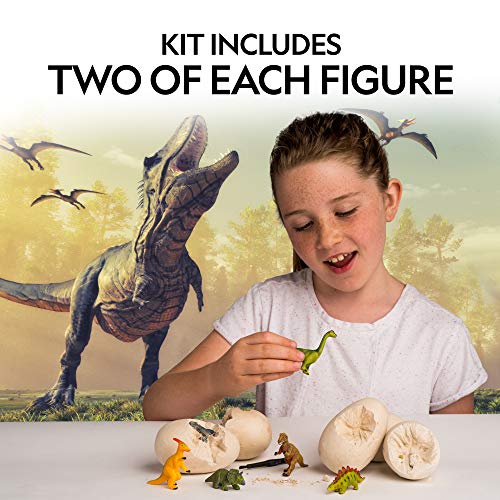 NATIONAL GEOGRAPHIC Dinosaur Dig Kit - 12 Dino Shaped Dig Bricks with Dinosaur Figures Inside, 12 Excavation Tool Sets, Perfect Activity for Egg Hunt or Dig Party, Great STEM Toy for Boys and Girls
