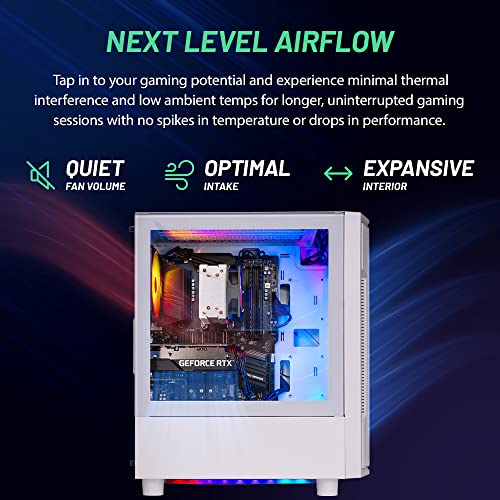 Skytech Archangel Gaming PC Desktop – AMD Ryzen 5 5600X 3.7 GHz, NVIDIA RTX 3060 Ti, 1TB NVME SSD, 16GB DDR4 RAM 3200, 600W Gold PSU, 11AC Wi-Fi, Windows 11 Home 64-bit