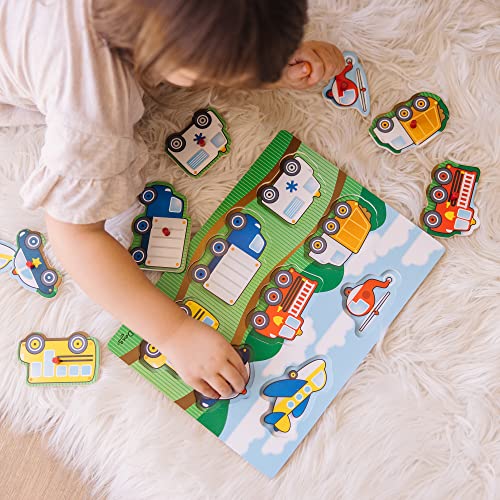 Melissa and Doug Vehicles Wooden Peg Puzzle (8 pcs)