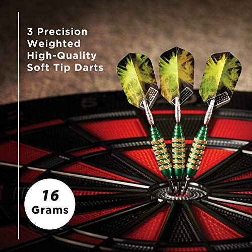 Viper Spinning Bee Soft Tip Darts with Casemaster Storage/Travel Case, Green, 16 Grams
