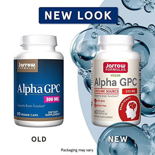 Jarrow Formulas Alpha GPC 300 mg - 60 Veggie Capsules - Supports Brain Function - Up to 60 Servings (Packaging May Vary)