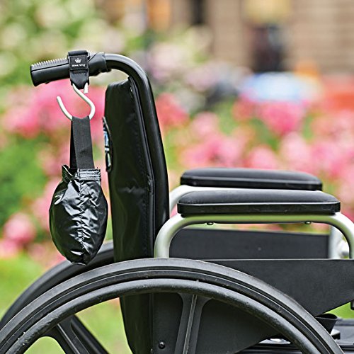 Think King Mighty Hook for Stroller, Wheelchair, Walker, 2 Pack, Black/Brushed Aluminum, 2 Count (Pack of 1)