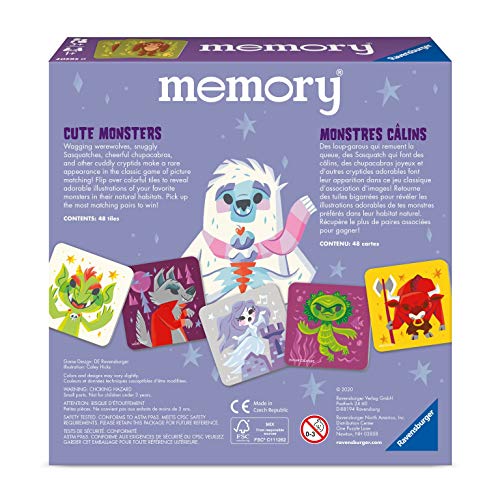 Ravensburger Cute Monsters Memory Game for Boys and Girls Age 3 and Up! - A Fun and Fast Monster Matching Game