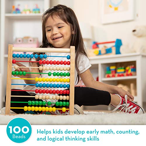 Melissa and Doug Abacus - Classic Wooden Educational Counting Toy With 100 Beads
