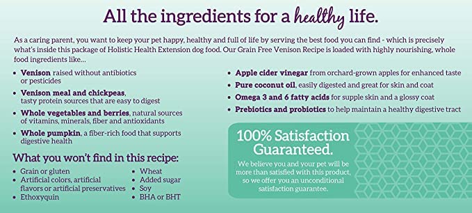 Health Extension Dry Dog Food, Natural Food with Added Vitamins and Minerals, Suitable for All Puppies, Include Venison Recipe with Whole Vegetable and Berries (4 Pound)