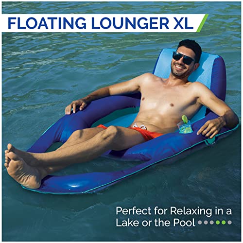 Kelsyus Premium Floating Lounger XL with Fast Inflation, Inflatable Recliner Chair, Lake and Pool Float for Adults with Cup Holder, Amazon Exclusive