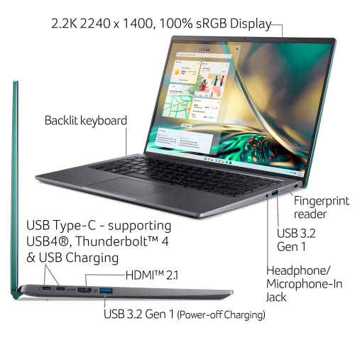 Acer Swift X SFX14-51G-71Y1 Creator Laptop | 14' 2240 x 1400 100% sRGB | 12th Gen Intel i7-1260P | NVIDIA RTX 3050 Laptop GPU | 16GB LPDDR5 | 512GB NVMe SSD | Wi-Fi 6E | Backlit Keyboard | Windows 11