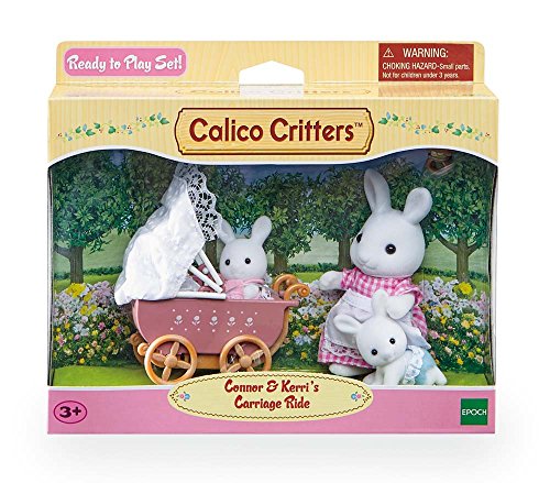 Calico Critters Connor and Kerri’s Carriage Ride, Doll Playset, Collectible, Ready to Play, Model Number: CC2488