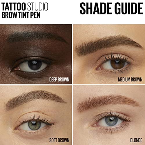 Maybelline TattooStudio Brow Tint Pen Makeup, Blonde, 0.037 fl. oz.