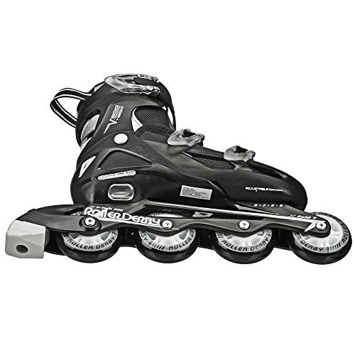 Roller Derby V-Tech 500 Inline Skates with Adjustable Sizing for kids, teens, and adults, Large (6-9), Black