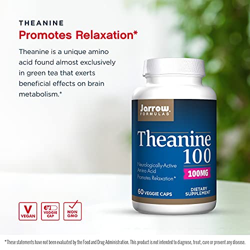 Jarrow Formulas, Theanine Veggie Capsules, 100 mg, 60 Count