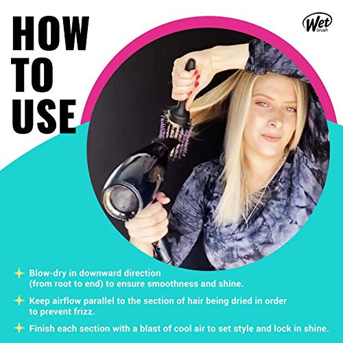 Wet Brush Smooth and Shine Round Brush - for Thick to Coarse Hair - A Perfect Blow Out with Less Pain, Effort and Breakage - Spiral Bristle Design Creates Smoother Styles