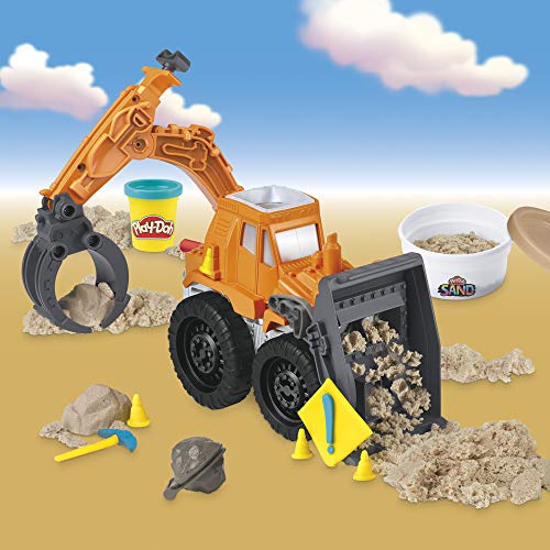 Play-Doh Wheels Front Loader Toy Truck for Kids Ages 3 and Up with Non-Toxic Sand Compound and Classic Compound in 2 Colors