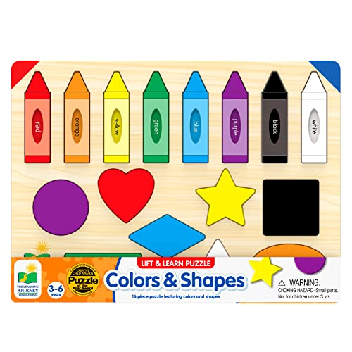 The Learning Journey: Lift and Learn Puzzle Colors and Shapes Preschool Toys and Activities for Children Ages 3 and Up Award Winning Educational Toy