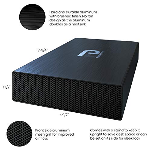 FD 8TB External Hard Drive - USB 3.2 Gen 1 - 5Gbps and eSATA - GForce 3 Aluminum - Black - Compatible with Mac/Windows/PS4/Xbox (GF3B8000EU) by Fantom Drives