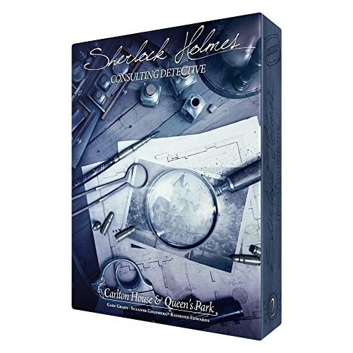 Space Cowboys Sherlock Holmes Consulting Detective - Carlton House and Queen's Park Board Game | Mystery Game for Teens and Adults | Ages 14+ | 1-8 Players | Average Playtime 90 Min. | Made
