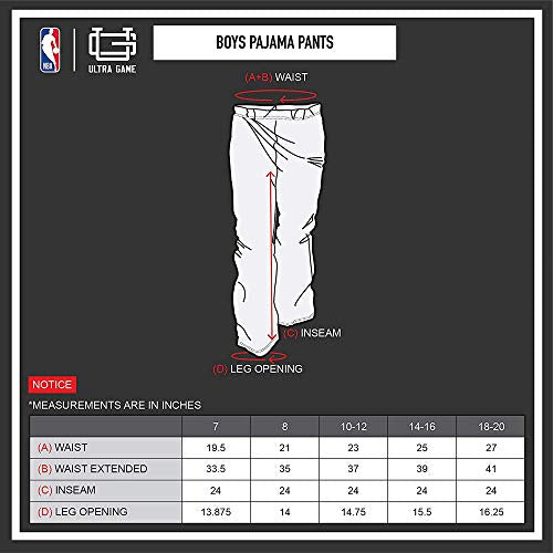 Ultra Game NBA Oklahoma City Thunder Youth 2 Piece Pjs Lounge Pants and Tee Set, Team Color, 7