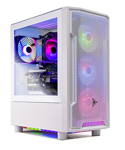 Skytech Archangel Gaming PC Desktop – AMD Ryzen 5 5600X 3.7 GHz, NVIDIA RTX 3060 Ti, 1TB NVME SSD, 16GB DDR4 RAM 3200, 600W Gold PSU, 11AC Wi-Fi, Windows 11 Home 64-bit