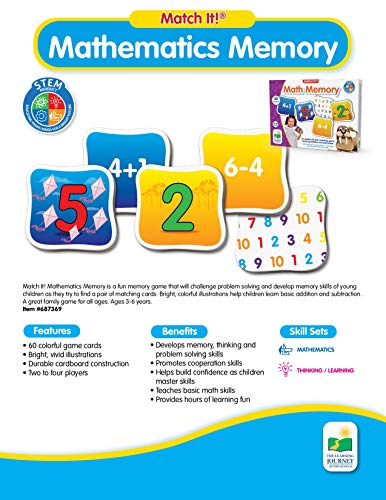 The Learning Journey: Match It! Memory - Mathematics - STEM Addition and Subtraction Game Helps to Teach Early Math Facts 30 Matching Pairs