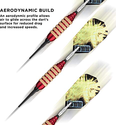 Viper Spinning Bee Soft Tip Darts with Casemaster Storage/Travel Case, Red, 16 Grams