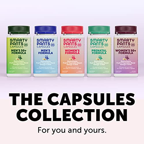 SmartyPants Multivitamin for Women 50+: Omega-3 DHA, Zinc for Immunity, Vitamins D3, C, B6, Biotin, Folate, Vitamin B12, Vitamin A for Eyes, One Per Day, 30 Capsules, 30 Day Supply