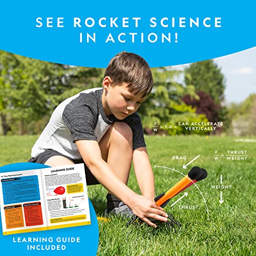 NATIONAL GEOGRAPHIC Air Rocket Toy - Stomp and Launch Dueling Air Rockets up to 100 Ft, Includes Launcher, 4 Foam-Tipped Rockets, Outdoor Kids Toys, Kids Science Rocket Kit, Rocket Launcher for Kids