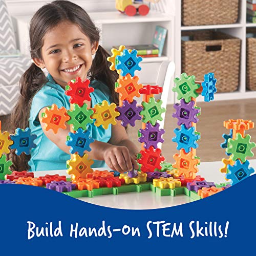 Learning Resources Gears! Gears! Gears! 100-Piece Deluxe Building Set, STEM Construction Toy Set, 100 Pieces, Ages 3+