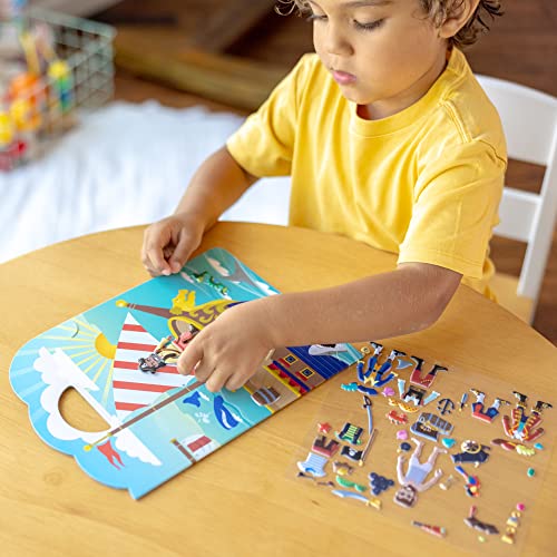 Melissa and Doug Puffy Sticker Play Sets - Safari, Pirate, On the Farm - Reusable Dress Up Doll Stickers, Restickable Puffy Sticker Book For Kids Ages 4+